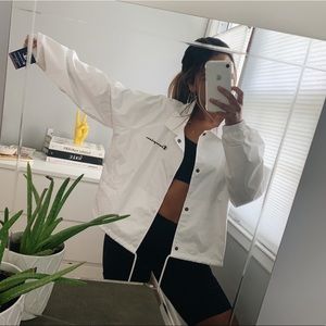 NWT Champion white nylon windbreaker